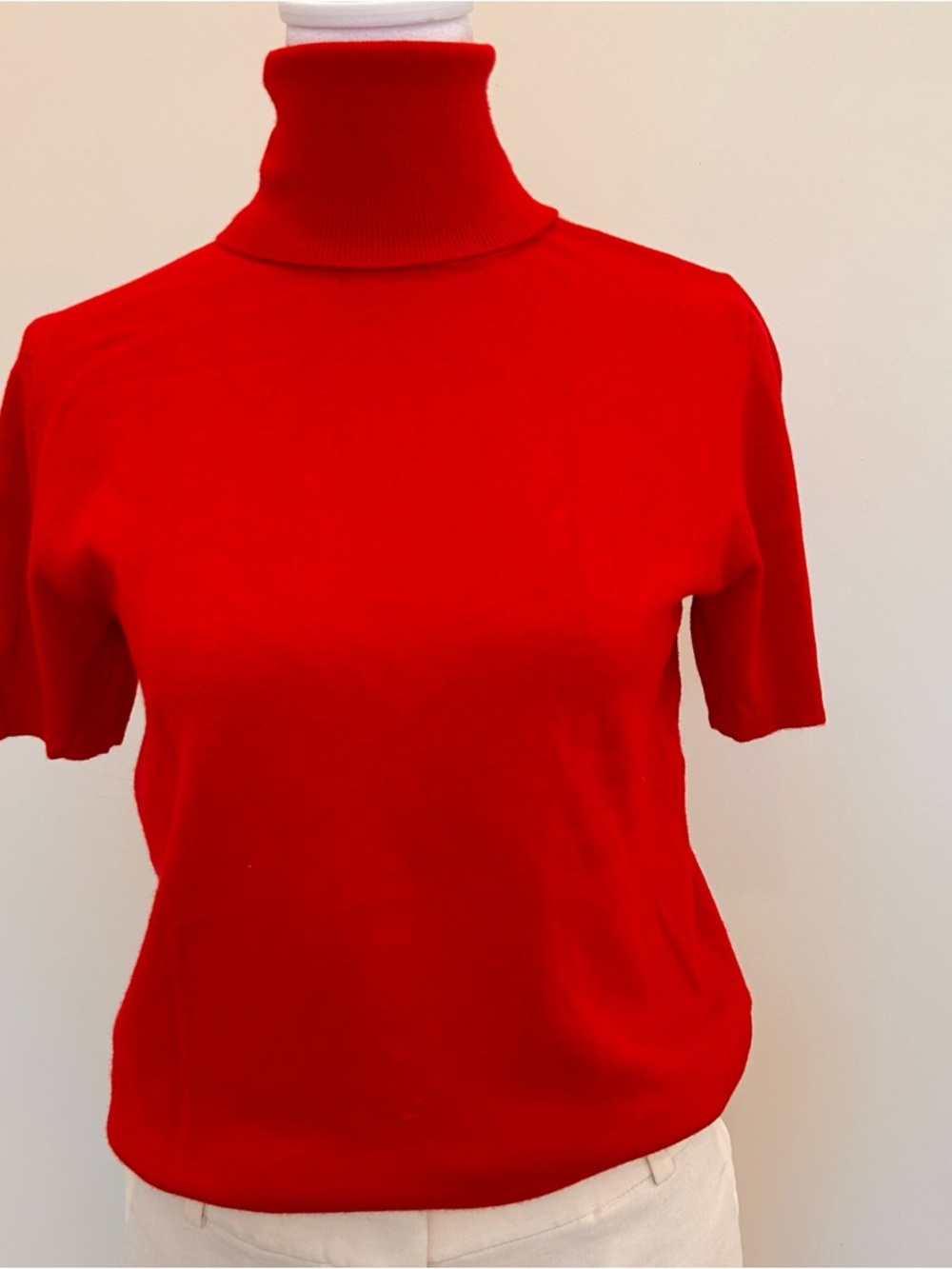 CYC Short-Sleeve Turtleneck Knit High Neck Women's Small Red
